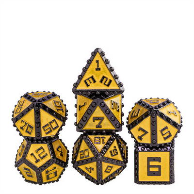 Brigandine Armor: Bannerless - Metal RPG Dice Set Metal Dice Foam Brain Games
