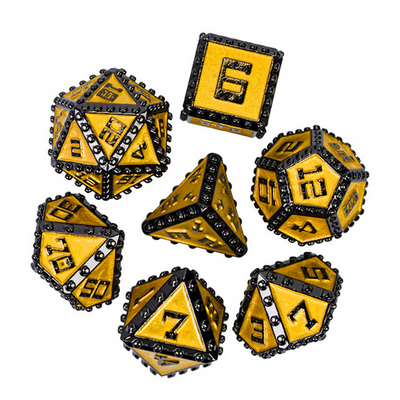 Brigandine Armor: Bannerless - Metal RPG Dice Set Metal Dice Foam Brain Games