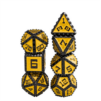 Brigandine Armor: Bannerless - Metal RPG Dice Set Metal Dice Foam Brain Games
