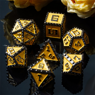 Brigandine Armor: Bannerless - Metal RPG Dice Set Metal Dice Foam Brain Games