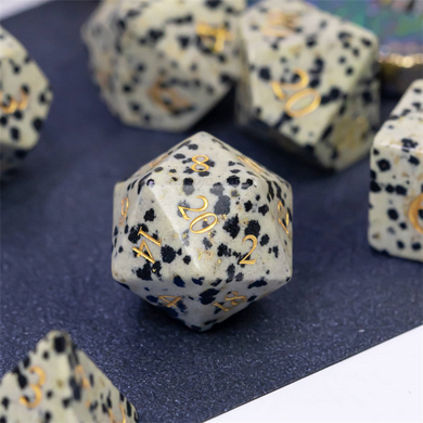 Black Speckle Gemstone - Engraved with Gold Stone Dice Foam Brain Games