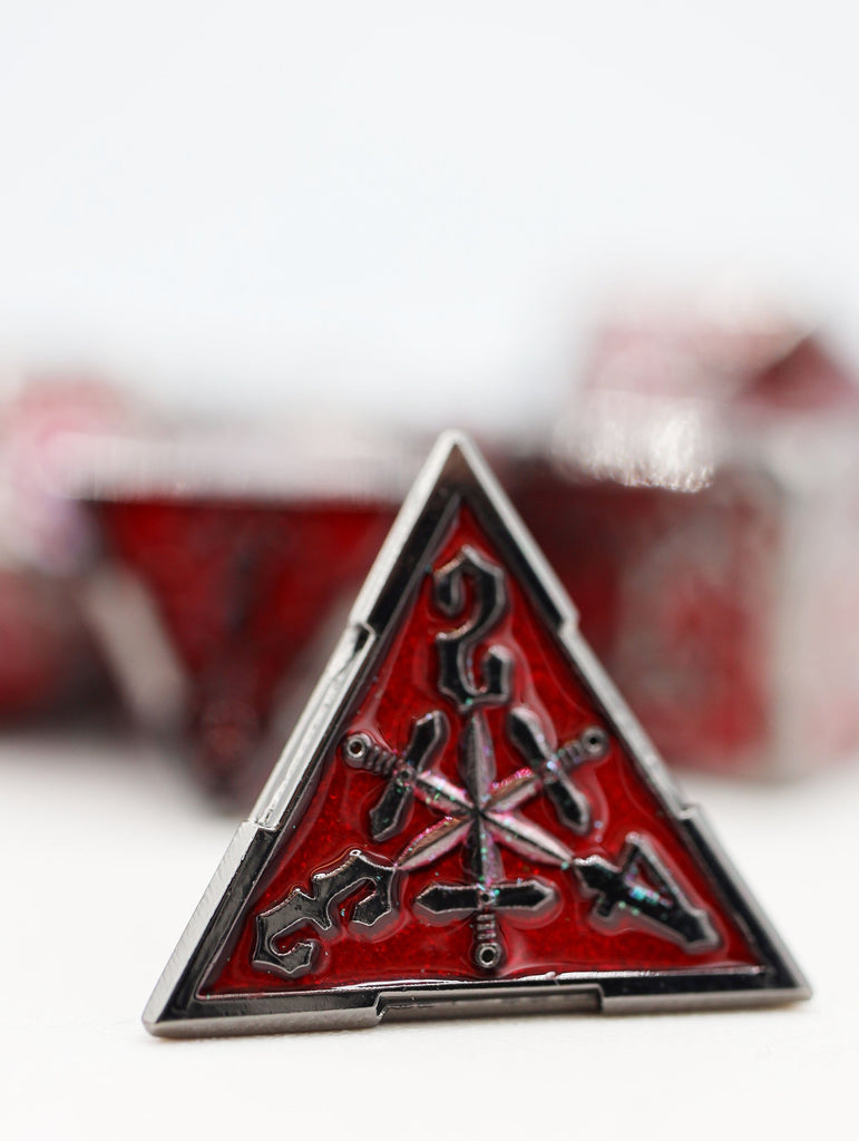 Crossed Swords: Blood Sword - Metal RPG Dice Set Metal Dice Foam Brain Games