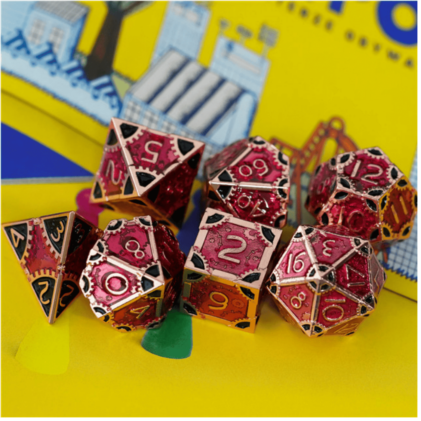 SteamPunk: Bloody Queen - Metal RPG Dice Set Metal Dice Foam Brain Games