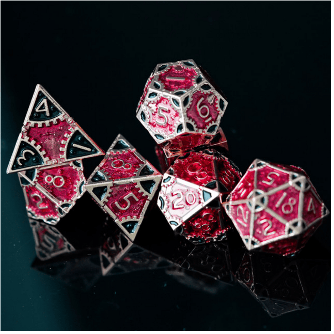 SteamPunk: Bloody Queen - Metal RPG Dice Set Metal Dice Foam Brain Games