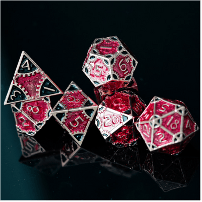 SteamPunk: Bloody Queen - Metal RPG Dice Set Metal Dice Foam Brain Games
