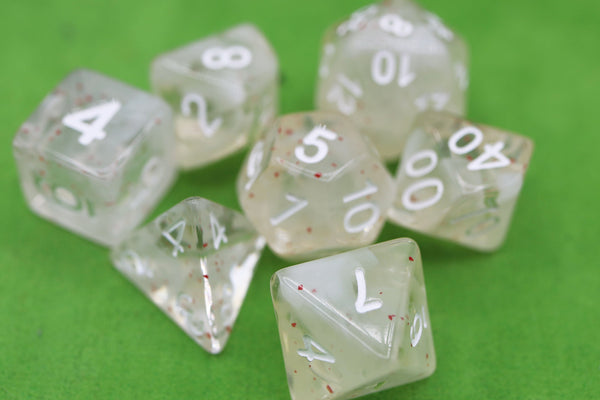 Blossom Snowfall Dice RPG Dice Set Plastic Dice Foam Brain Games
