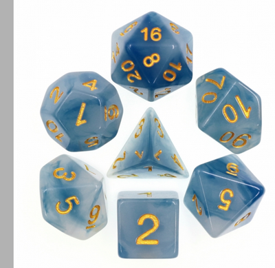 Blue Jade RPG Dice Set Plastic Dice Foam Brain Games