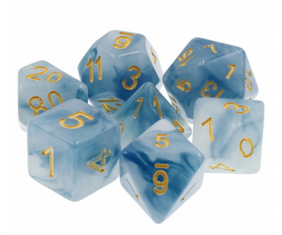 Blue Jade RPG Dice Set Plastic Dice Foam Brain Games