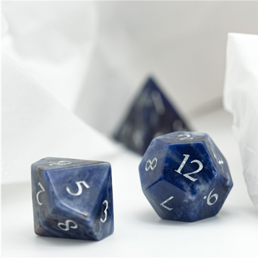 Blue-Vein - Gemstone Engraved Stone Dice Foam Brain Games