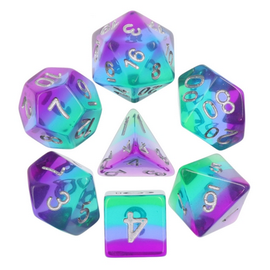 Blue Aurora RPG Dice Set Plastic Dice Foam Brain Games