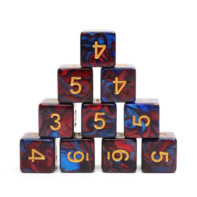 12 piece D6's - Blue Blood Plastic Dice Foam Brain Games