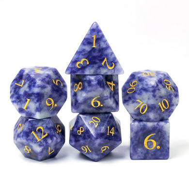 Blue Dot - Gemstone Engraved with Gold Stone Dice Foam Brain Games