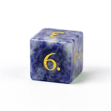 Blue Dot - Gemstone Engraved with Gold Stone Dice Foam Brain Games