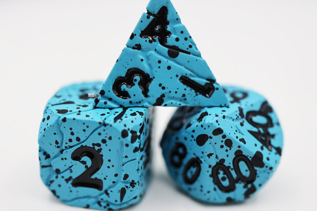 Blue Quarry - Metal RPG Dice Set Metal Dice Foam Brain Games