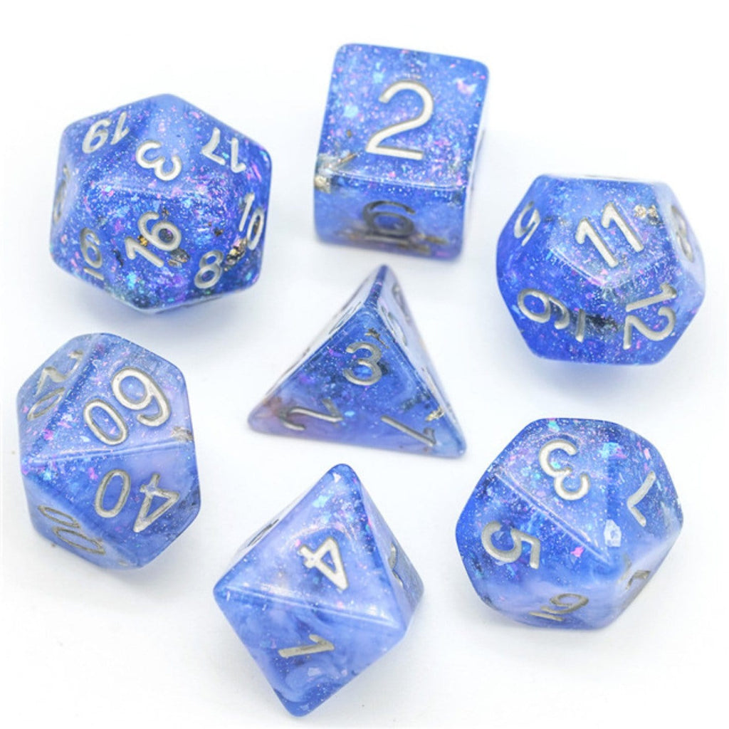 Blue & Pink Seabed Treasure Dice Set Plastic Dice Foam Brain Games