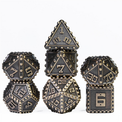 Brigandine Armor: Bronze - Metal RPG Dice Set Metal Dice Foam Brain Games