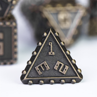 Brigandine Armor: Bronze - Metal RPG Dice Set Metal Dice Foam Brain Games