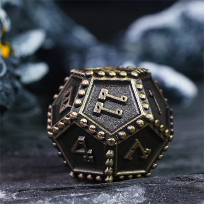 Brigandine Armor: Bronze - Metal RPG Dice Set Metal Dice Foam Brain Games