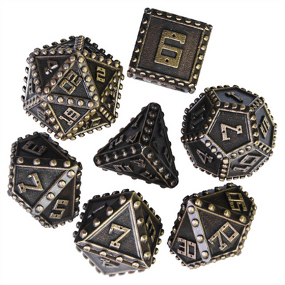 Brigandine Armor: Bronze - Metal RPG Dice Set Metal Dice Foam Brain Games