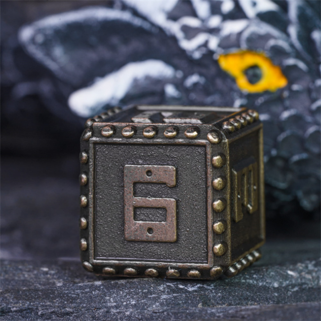 Brigandine Armor: Bronze - Metal RPG Dice Set Metal Dice Foam Brain Games