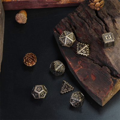 Brigandine Armor: Bronze - Metal RPG Dice Set Metal Dice Foam Brain Games