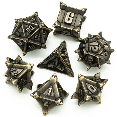 Warrior's Flail: Bronze - Metal RPG Dice Set Metal Dice Foam Brain Games