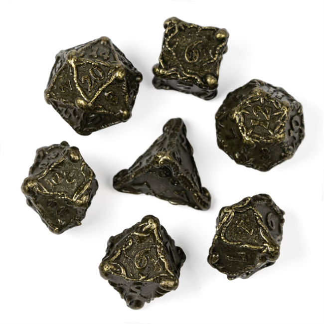 Kraken Jewels: Bronze - Metal RPG Dice Set Metal Dice Foam Brain Games