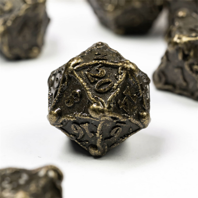 Kraken Jewels: Bronze - Metal RPG Dice Set Metal Dice Foam Brain Games