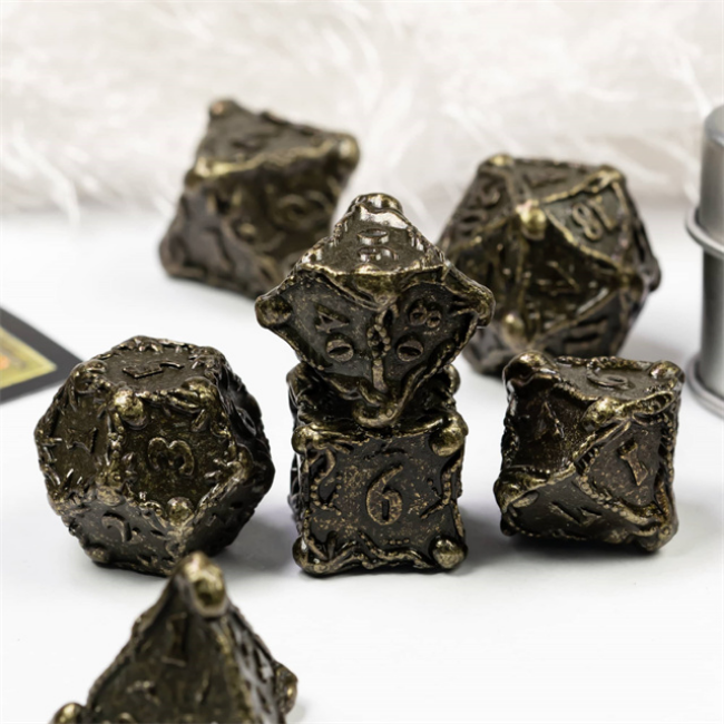 Kraken Jewels: Bronze - Metal RPG Dice Set Metal Dice Foam Brain Games