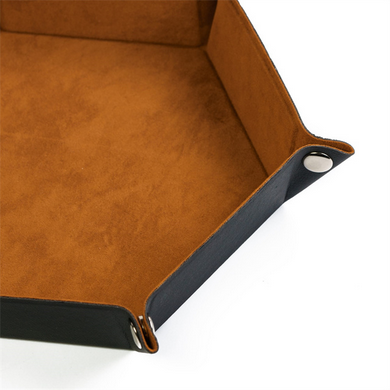 Leatherette & Velvet Dice Tray (Camel Hex) Dice Tray Foam Brain Games