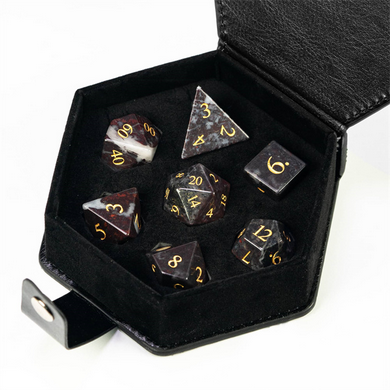 Chicken-Blood Stone - Gemstone Engraved with Gold Stone Dice Foam Brain Games