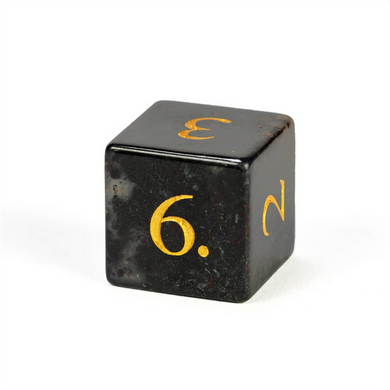 Chicken-Blood Stone - Gemstone Engraved with Gold Stone Dice Foam Brain Games