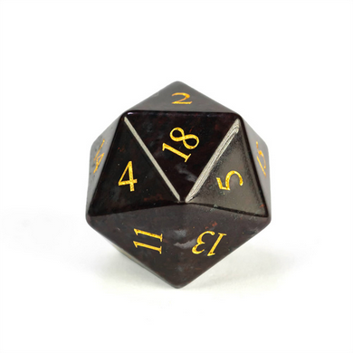 Chicken-Blood Stone - Gemstone Engraved with Gold Stone Dice Foam Brain Games