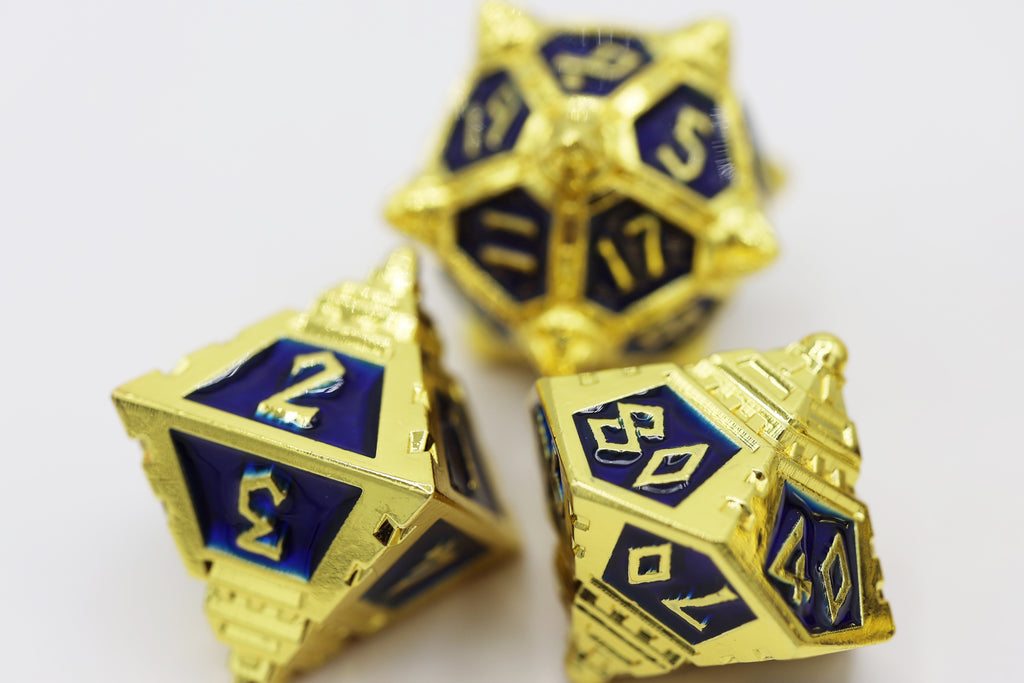 Dice 51: Cobalt Cosmos - Metal RPG Dice Set Metal Dice Foam Brain Games