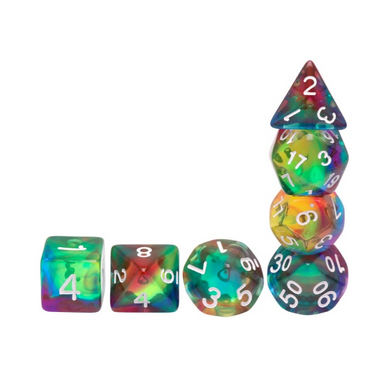 Colorful Wind RPG Dice Set Plastic Dice Foam Brain Games