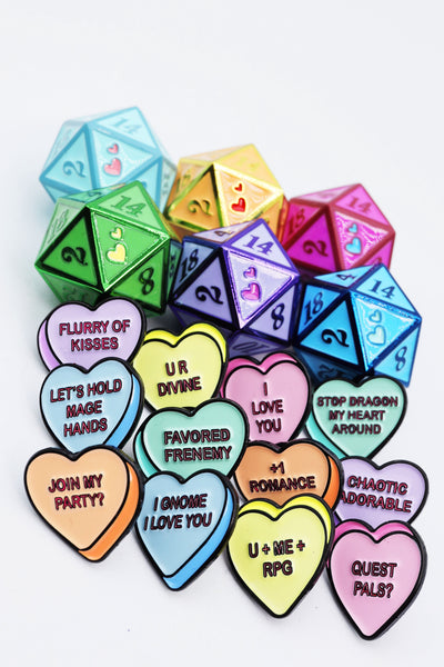 Mystery Loot: Candy Hearts 2 Metal Dice Foam Brain Games