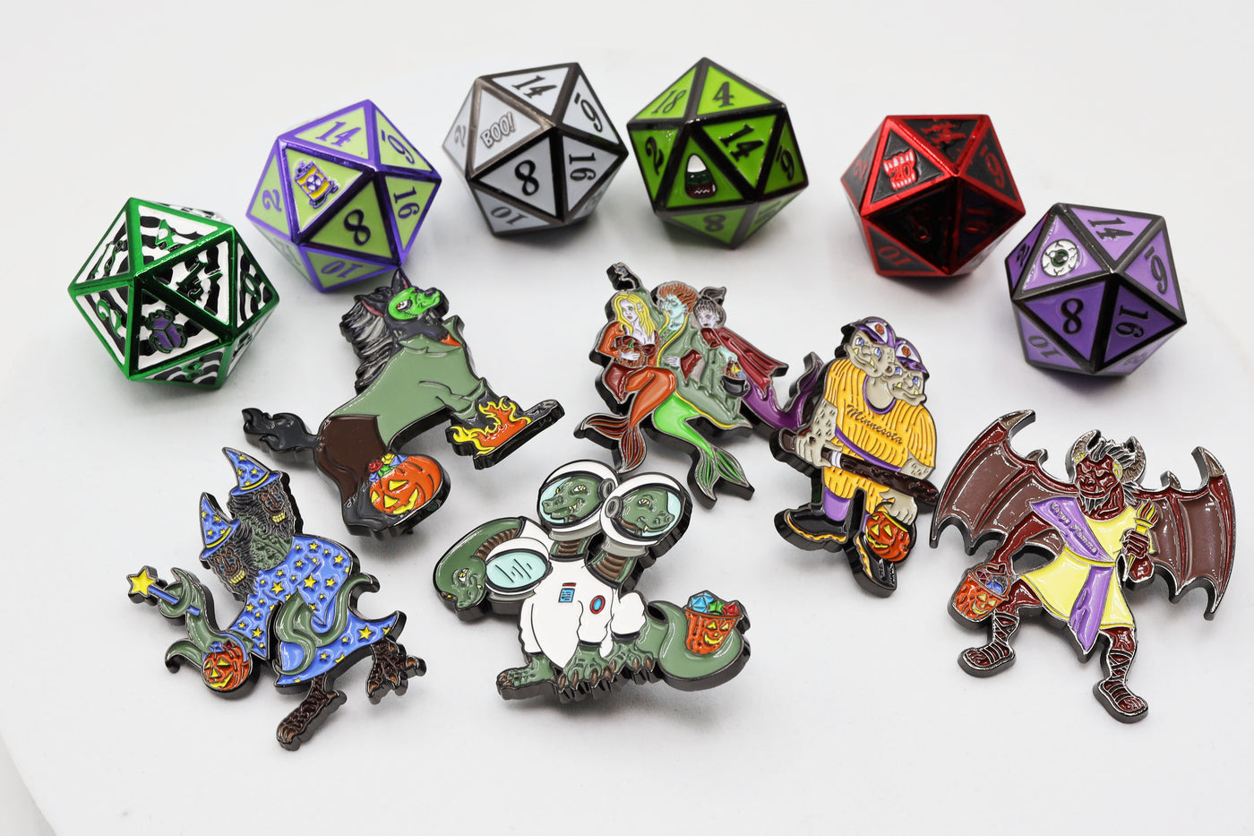 Mystery Loot: Trick or Treat 2 Metal Dice Foam Brain Games