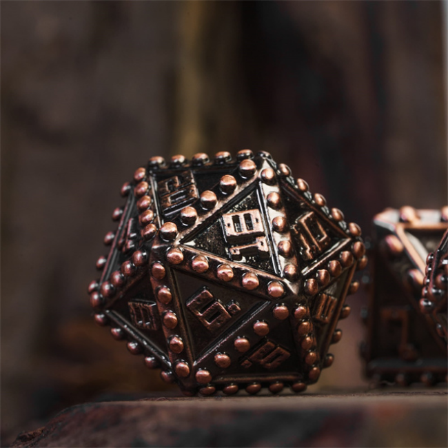 Brigandine Armor: Copper - Metal RPG Dice Set Metal Dice Foam Brain Games