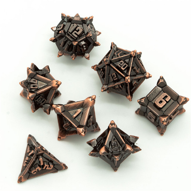 Warrior's Flail: Copper - Metal RPG Dice Set Metal Dice Foam Brain Games