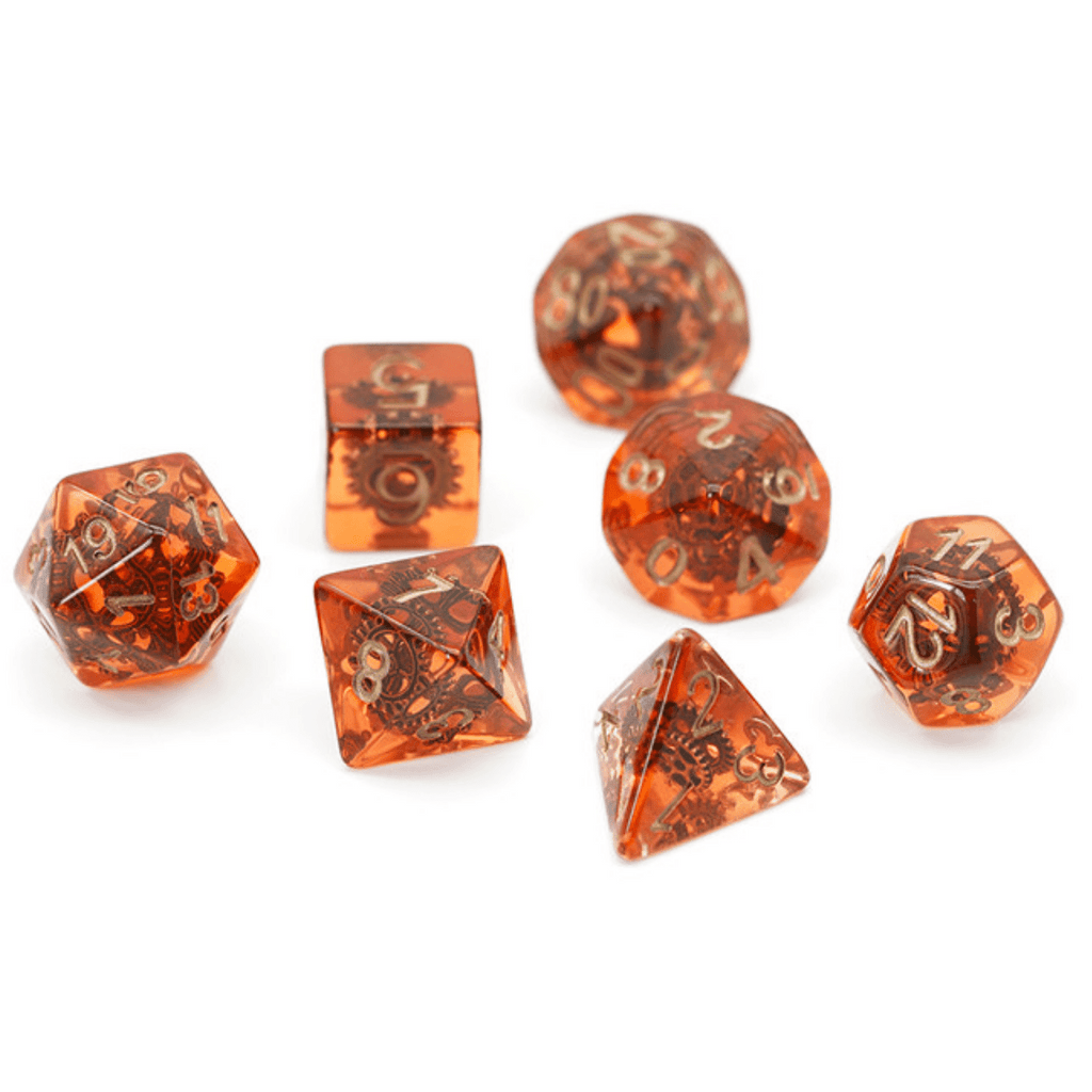 Copper Gears RPG Dice Set Plastic Dice Foam Brain Games