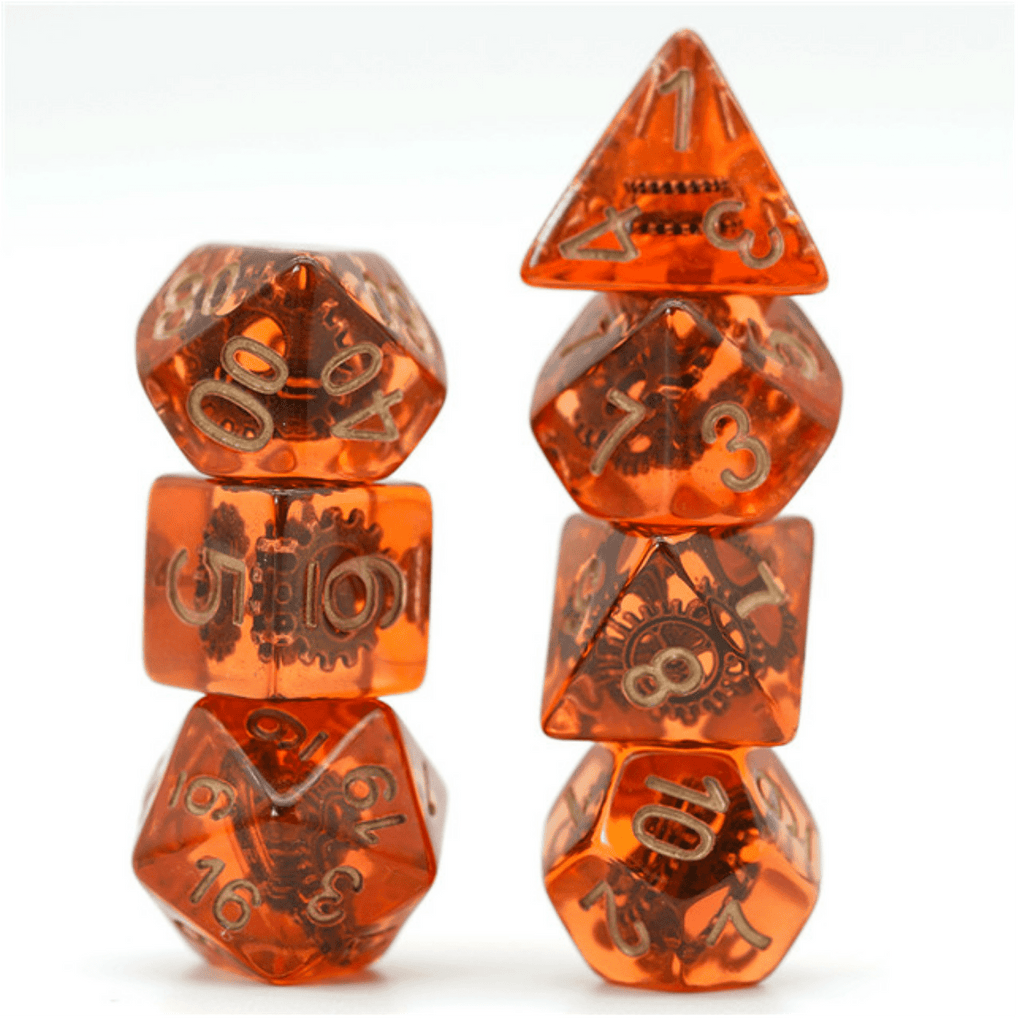 Copper Gears RPG Dice Set Plastic Dice Foam Brain Games