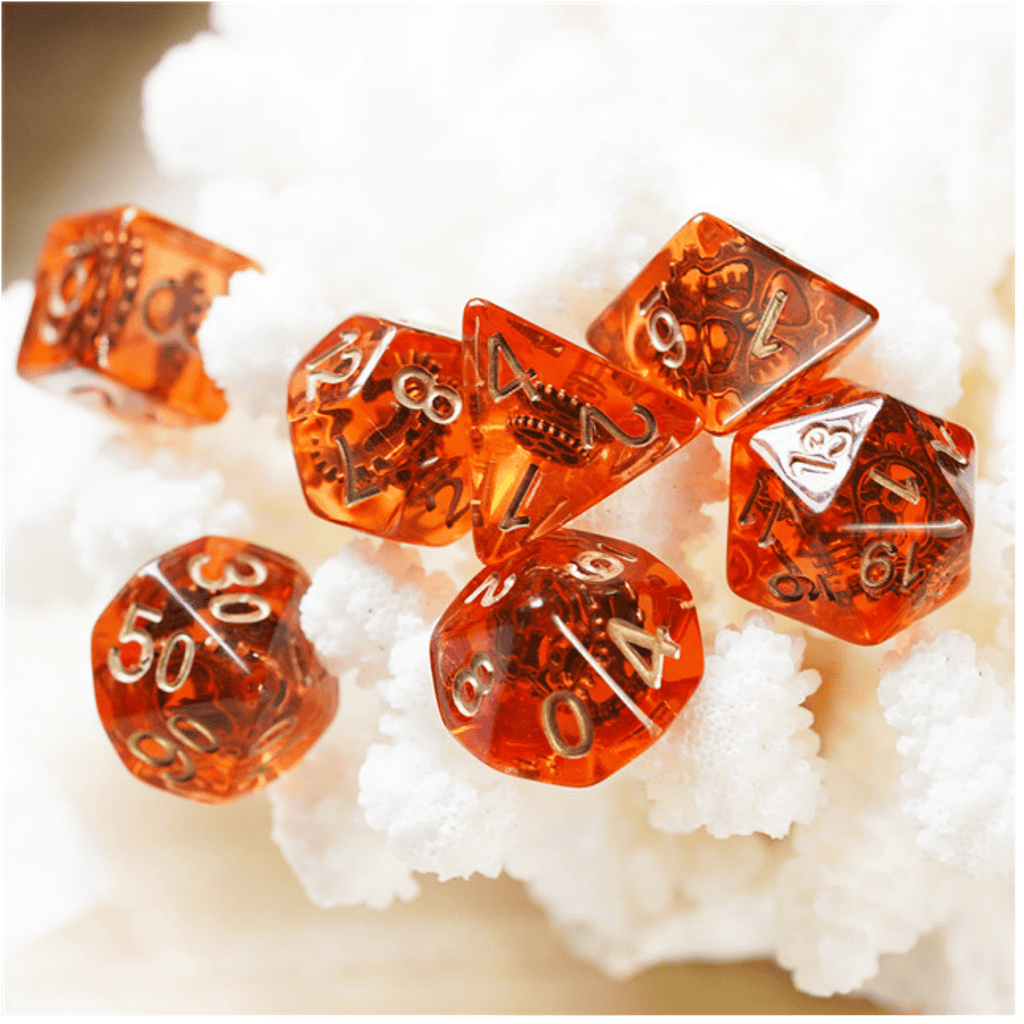 Copper Gears RPG Dice Set Plastic Dice Foam Brain Games