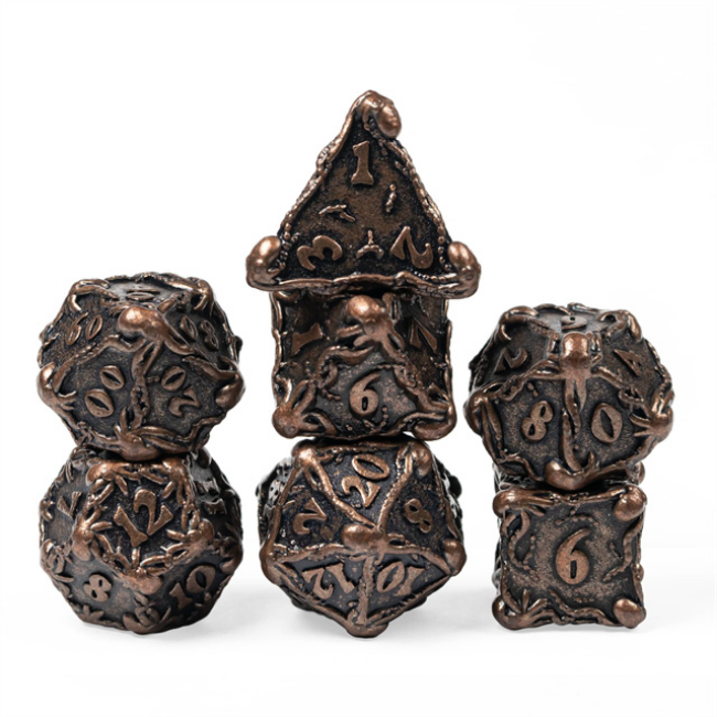 Kraken Jewels: Copper - Metal RPG Dice Set Metal Dice Foam Brain Games