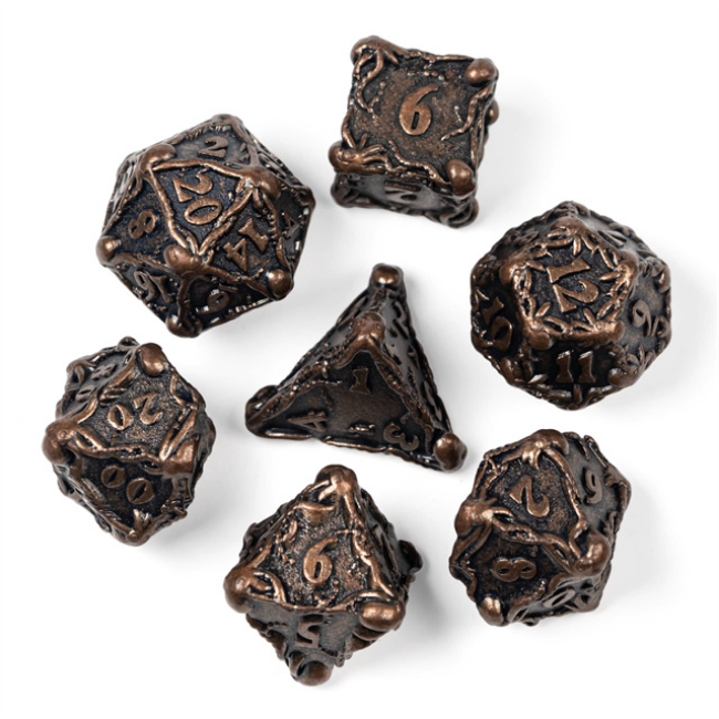 Kraken Jewels: Copper - Metal RPG Dice Set Metal Dice Foam Brain Games