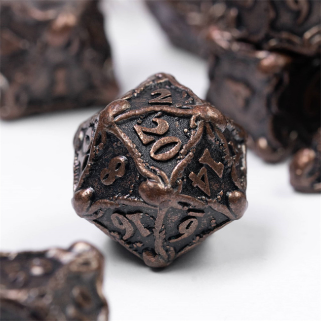 Kraken Jewels: Copper - Metal RPG Dice Set Metal Dice Foam Brain Games