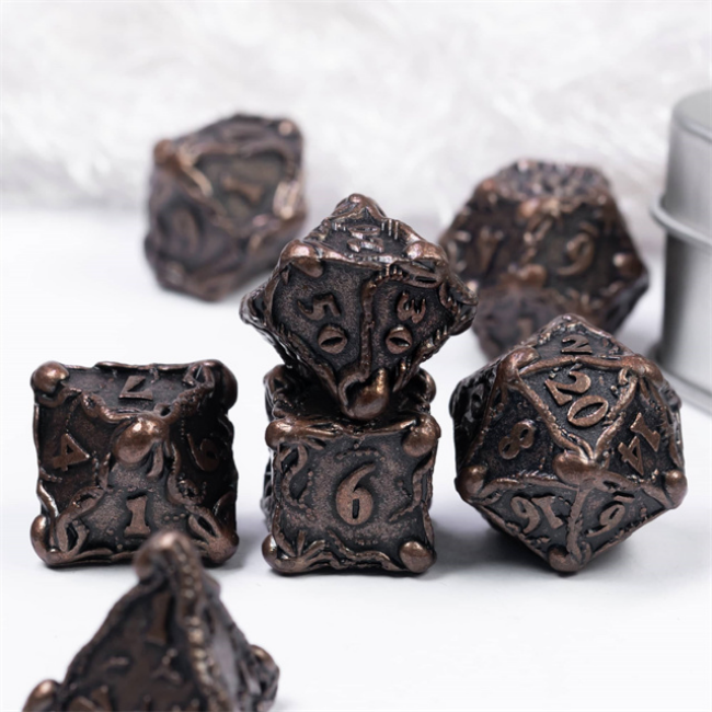 Kraken Jewels: Copper - Metal RPG Dice Set Metal Dice Foam Brain Games