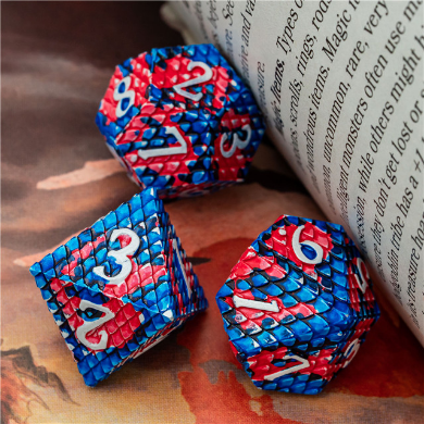 Dragon Scale: Coral Reef - Metal RPG Dice Set Metal Dice Foam Brain Games