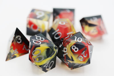 Sharp Edge Resin RPG Dice Set - Coral Snake Plastic Dice Foam Brain Games