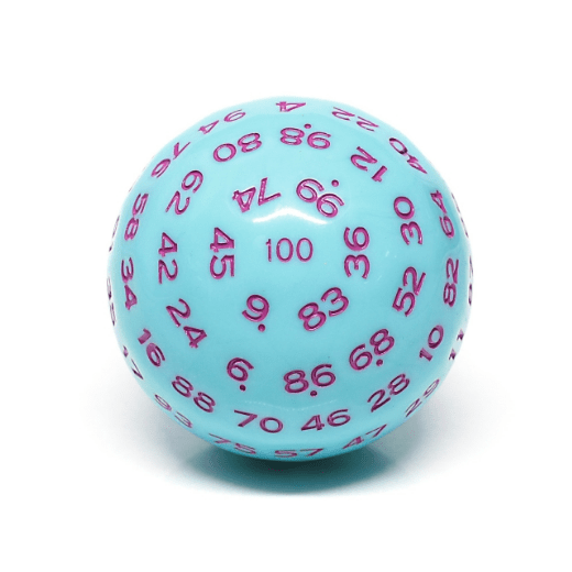 45mm D100 - Blue Jay Plastic Dice Foam Brain Games