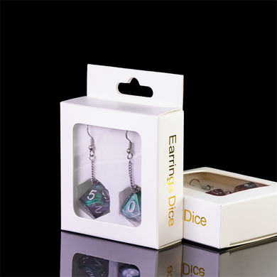 D10 Galaxy Earrings: Green & Purple Jewelry Foam Brain Games